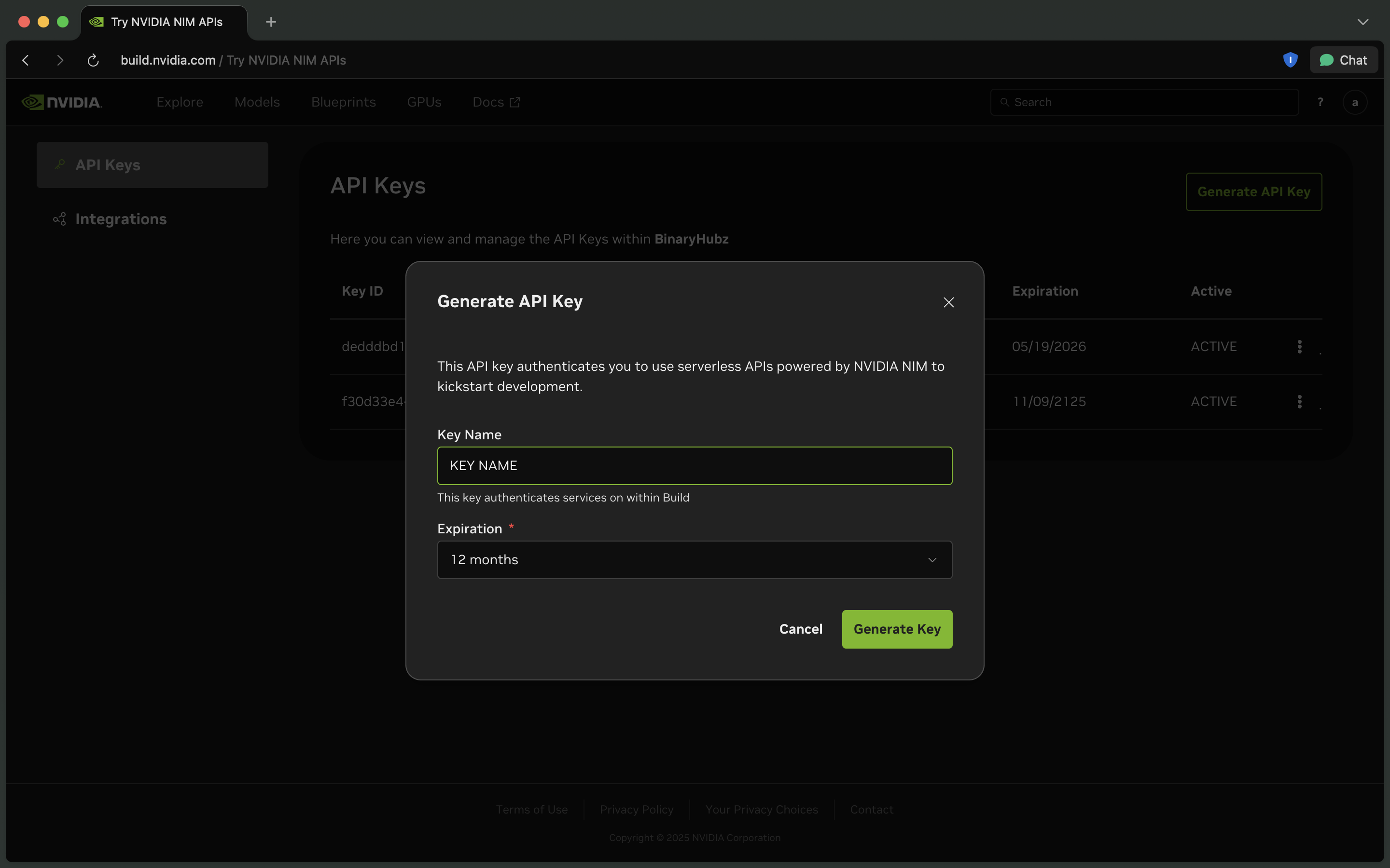 Kimi K2 API Key Display